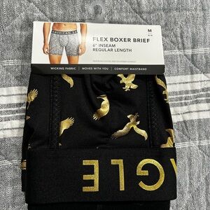 American Eagle Outfitters Gold Patterned Black Boxer Briefs